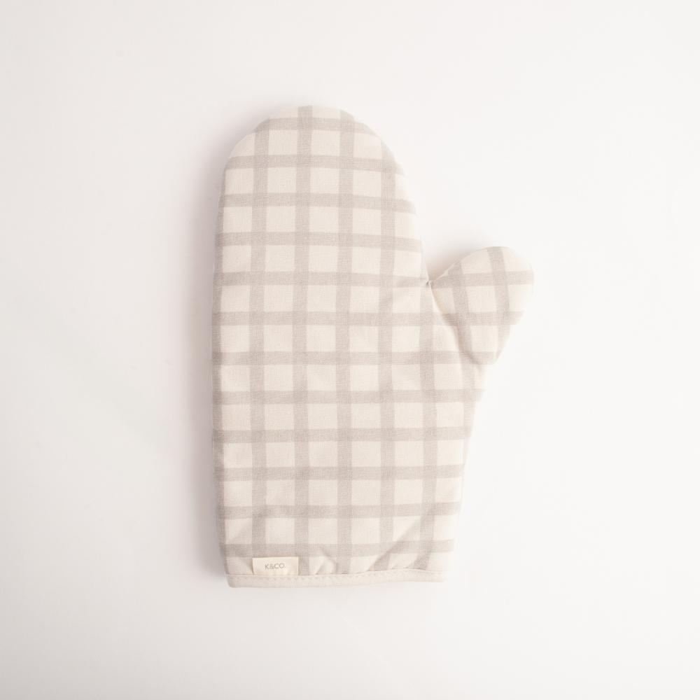 K&Co Home Collection Oven Mitt - GREY CHECK